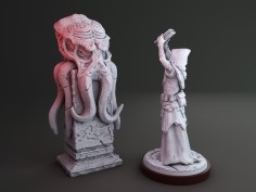 Miniatura de Totem Cthulhu y Cultista