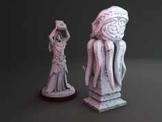 Miniatura de Totem Cthulhu y Cultista 2