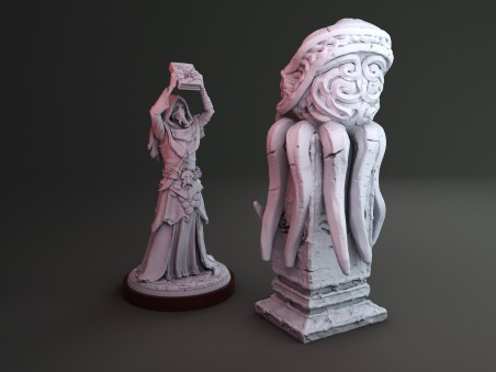 Cthulhu totem and Cultist miniature