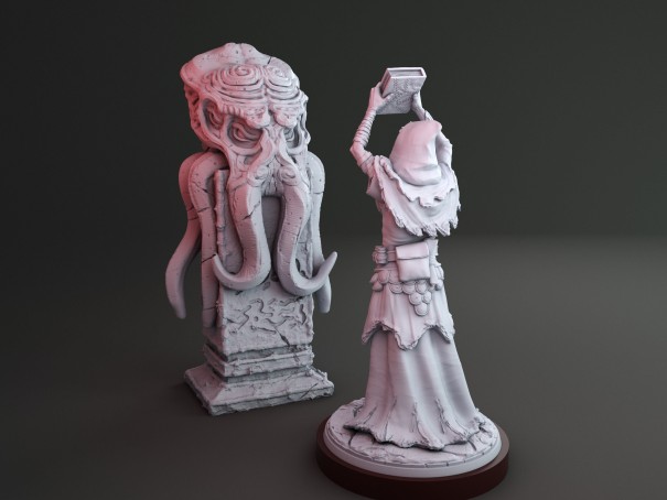 Miniatura de Totem Cthulhu y Cultista