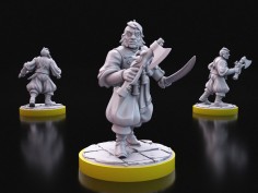 Cossack raider with axe and saber