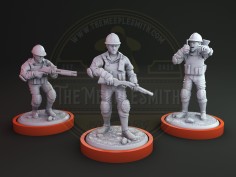 Miniatura de aliado Unmatched InGen Trabajadores para Muldoon Jurassic Park - InGen Vs Raptors (pack de 3 unidades)