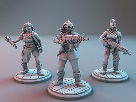 Miniaturas de Cultistas Punk (Pack de 3 miniaturas)