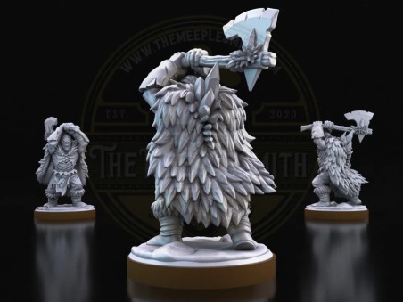 Frost Bound Thrall with Cleaver, Ice Zombie