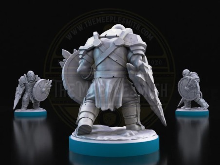 Frost Bound Thrall with Shield, Ice Zombie