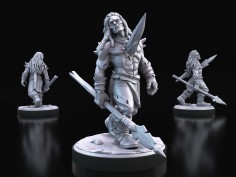 Frost Bound Thrall with Spear, Ice Zombie