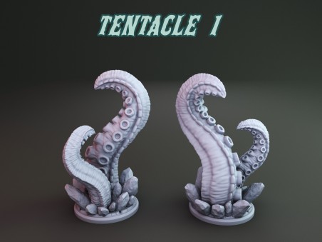 Tentacles from the deep and H.P. Lovecraft miniatures (Pack of 5 minis)
