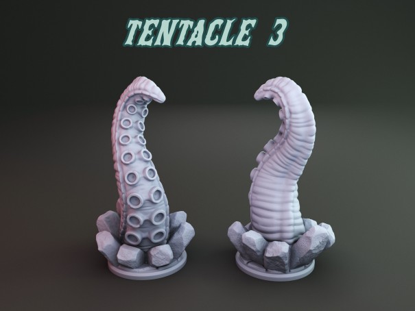 Tentáculos de las profundidades y miniaturas de H.P. Lovecraft (Pack de 5 miniaturas)