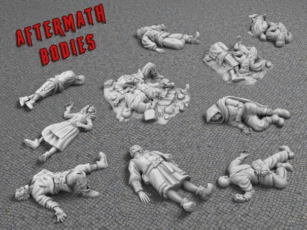 Set of corpses miniatures