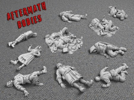Set of corpses. Descent, Zombicide, Heroquest, Frostgrave, Gloomhaven RPG, DnD