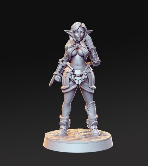 Miniaturas de Valeen e Itaka, los Pícaros Elfos