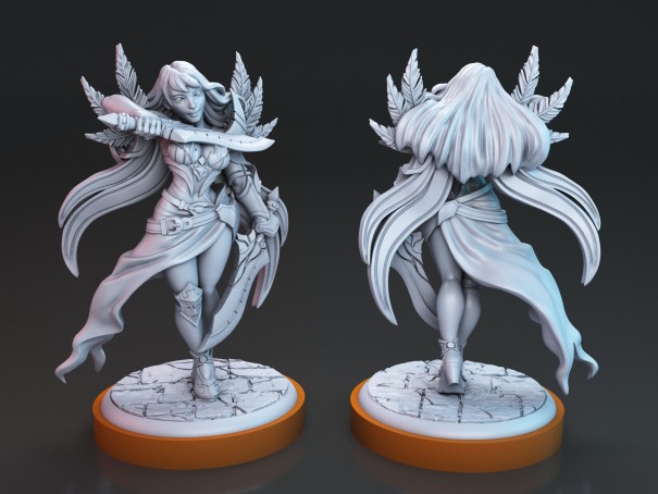 Miniaturas de Valeen e Itaka, los Pícaros Elfos