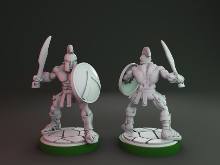 Spartan soldiers with swords (pack of 7 minis)