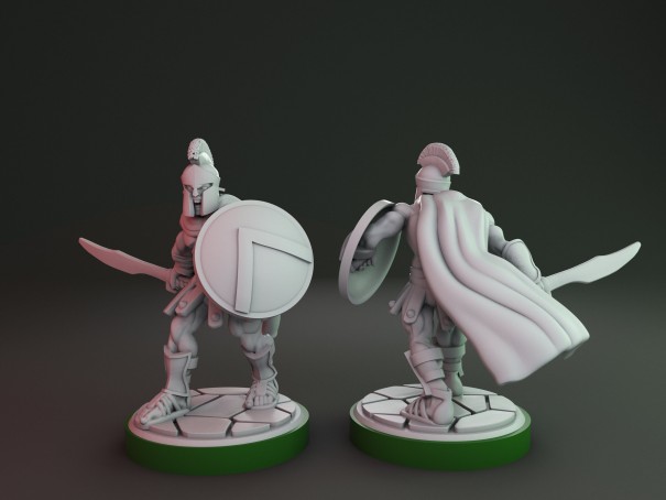 Soldados espartanos con espadas (pack de 7 miniaturas)