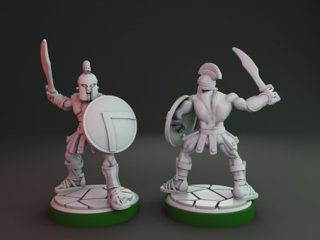 Spartan soldiers with swords (pack of 7 minis)