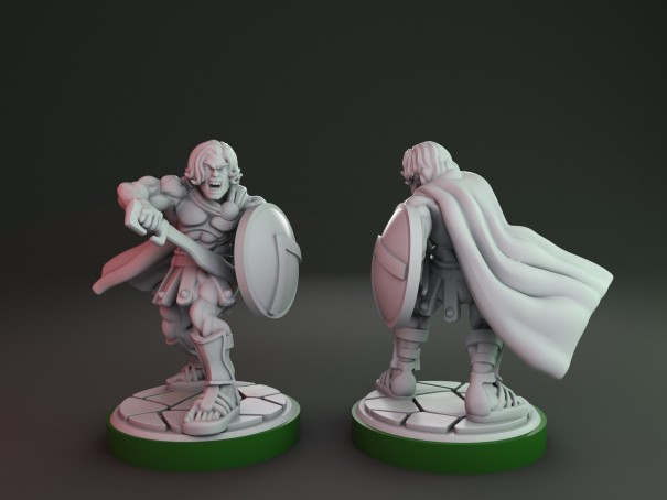 Soldados espartanos con espadas (pack de 7 miniaturas)