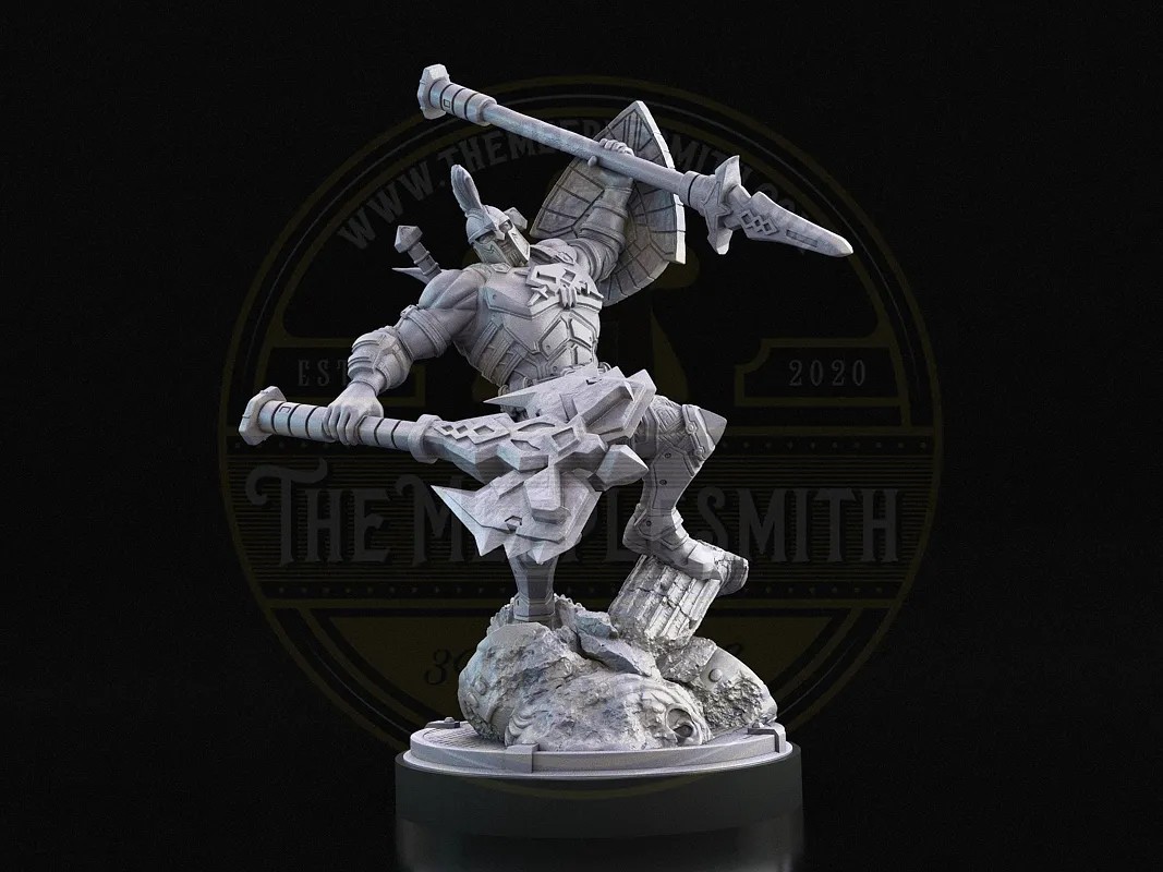 Warborn Champion – Miniatura de Guerrero con Armas Duales