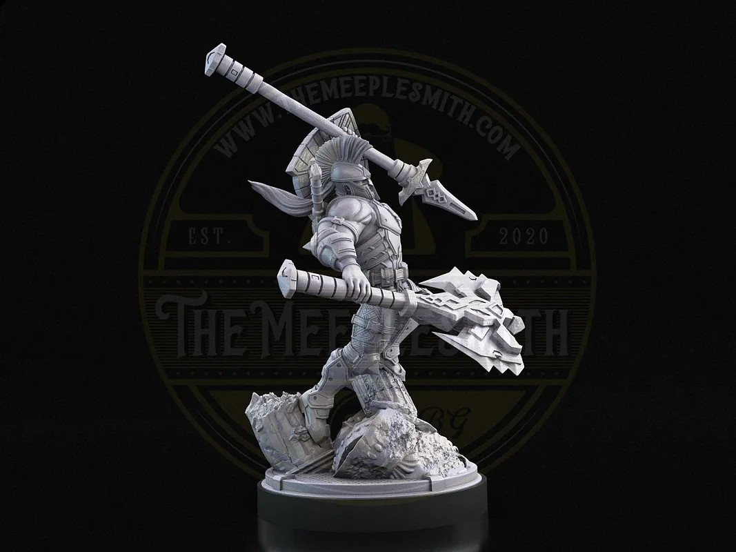 Warborn Champion – Dual Weapon Warrior Miniature