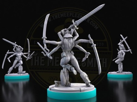 Bladed Tempest – Six-Armed Warrior Miniature