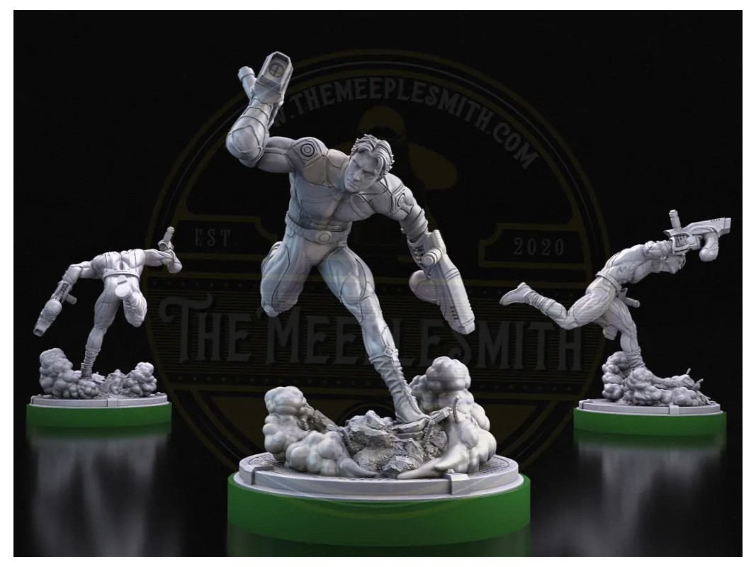 Cosmic Renegade – Miniatura de Héroe Cósmico con Pistolas