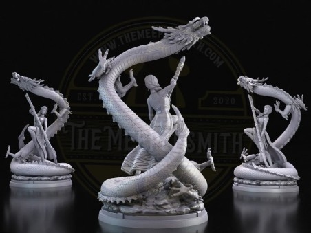 Azure Dragon Empress – Miniatura de Guardiana del Dragón