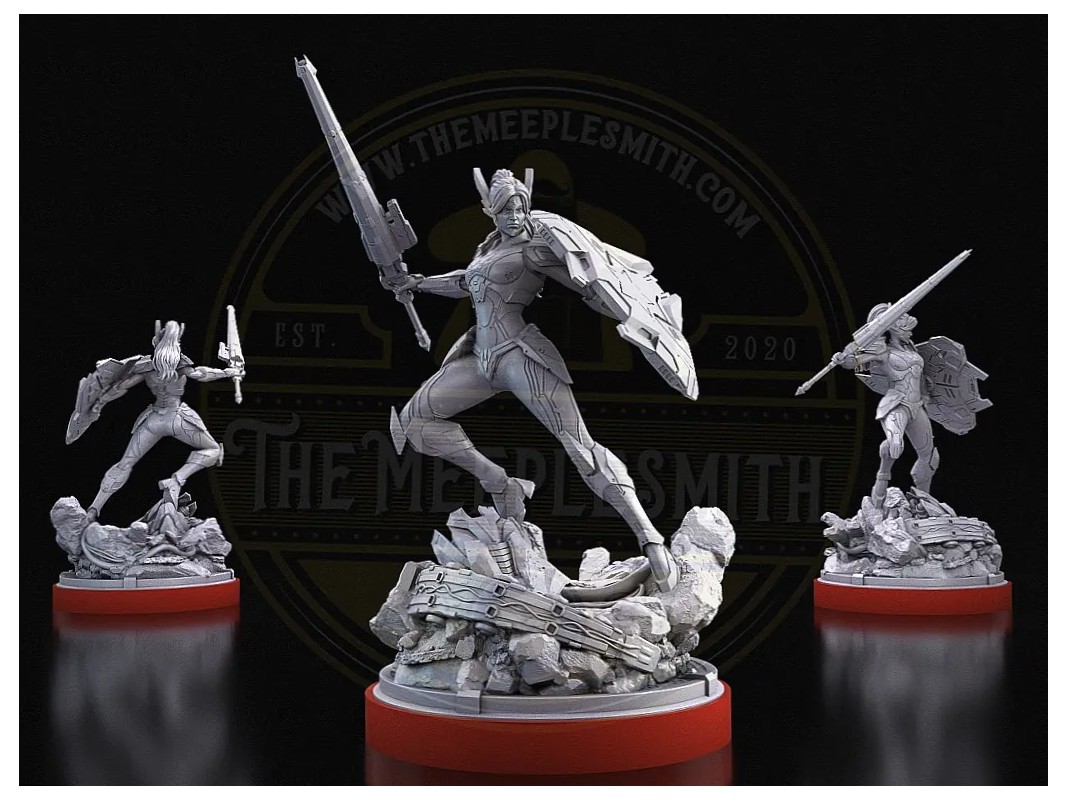 Liberty Sentinel – Futuristic Shieldmaiden Miniature