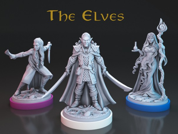 The Elves Against the Shadows miniatures