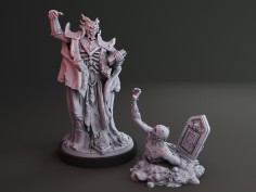 Nigromante Dracónico y miniatura de zombi