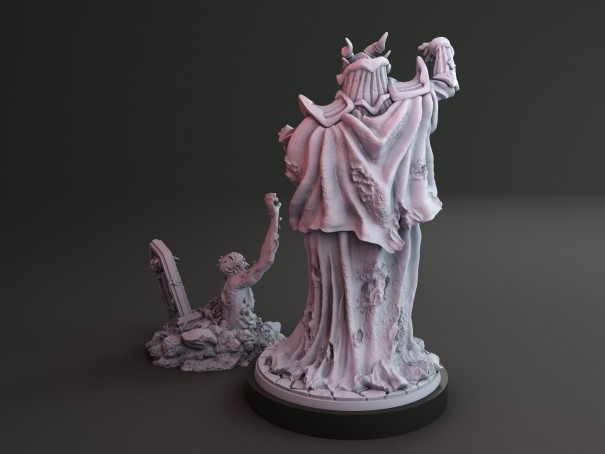 Nigromante Dracónico y miniatura de zombi