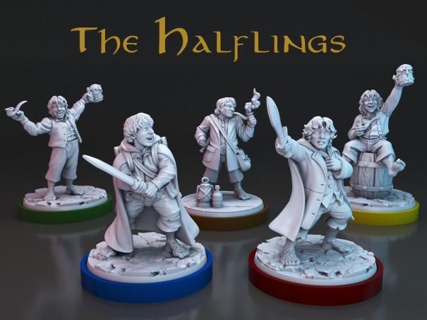 The Halflings Against the Shadows miniatures