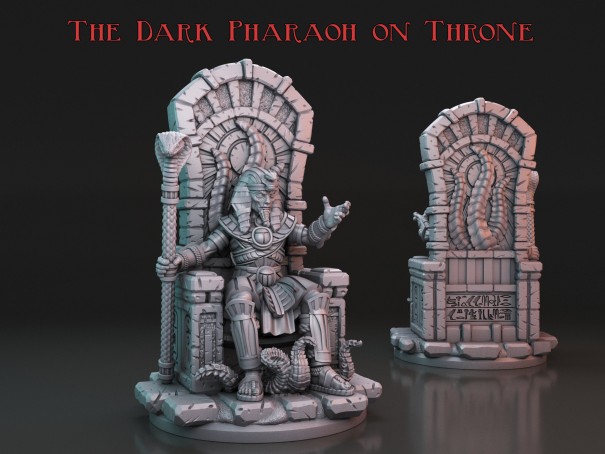 The Arkham Dark Pharaoh on Throne miniature