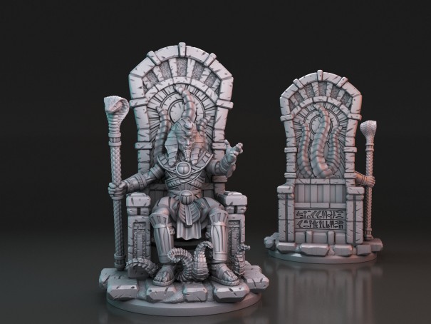 Miniatura del Faraón Oscuro de Arkham en el Trono