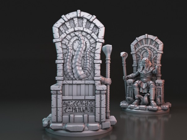 Miniatura del Faraón Oscuro de Arkham en el Trono