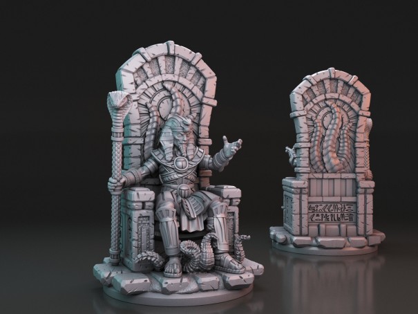 Miniatura del Faraón Oscuro de Arkham en el Trono