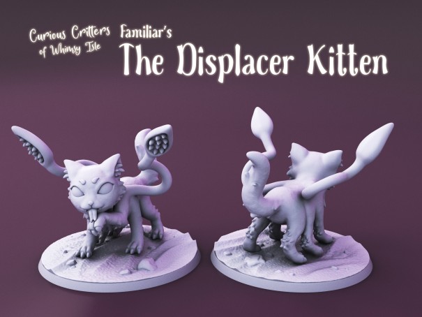 Curious Critters of Whimsy Isle. "The Displacer Kitten" miniature