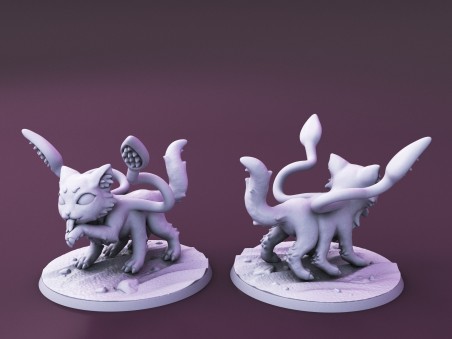 Curious Critters of Whimsy Isle. "The Displacer Kitten" miniature
