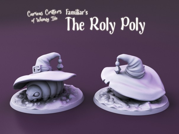Curious Critters of Whimsy Isle. "The Roly Poly Familiar" miniature