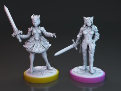 Miniaturas de Ámbar y Destiny, las Espadas de la Mujer