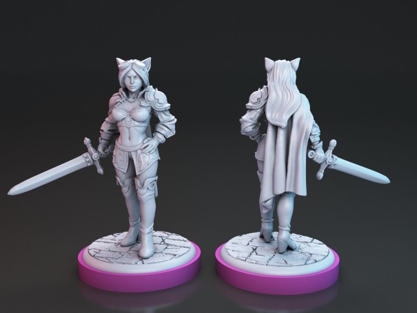 Miniaturas de Ámbar y Destiny, las Espadas de la Mujer