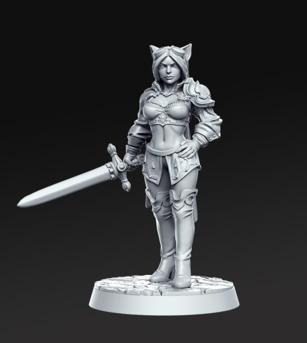 Miniaturas de Ámbar y Destiny, las Espadas de la Mujer