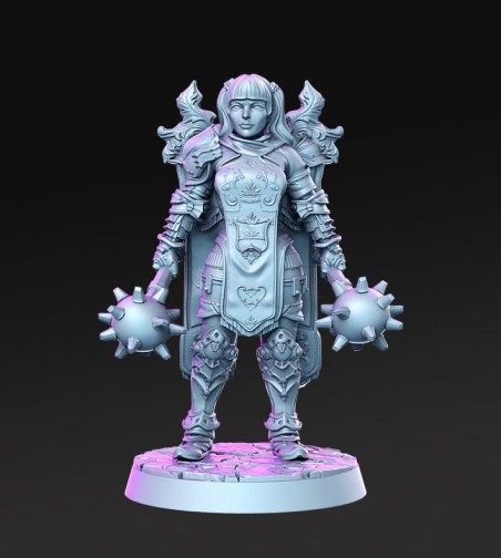 Miniaturas de Agnes la Paladín y Samira la Clériga