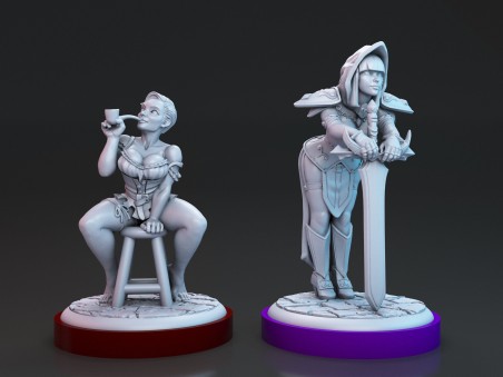 Miniaturas de Kara y Silencia Pin-Up