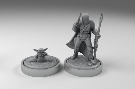 Mando and the baby miniatures (Pack of 2 minis)
