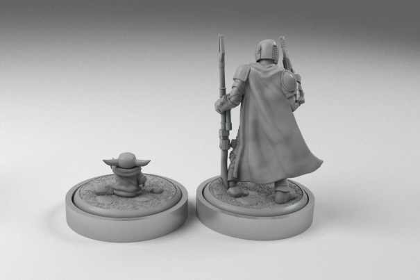 Mando and the baby miniatures (Pack of 2 minis)