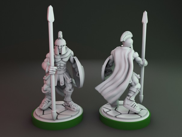 Soldados espartanos con lanzas (Pack de 6 miniaturas)