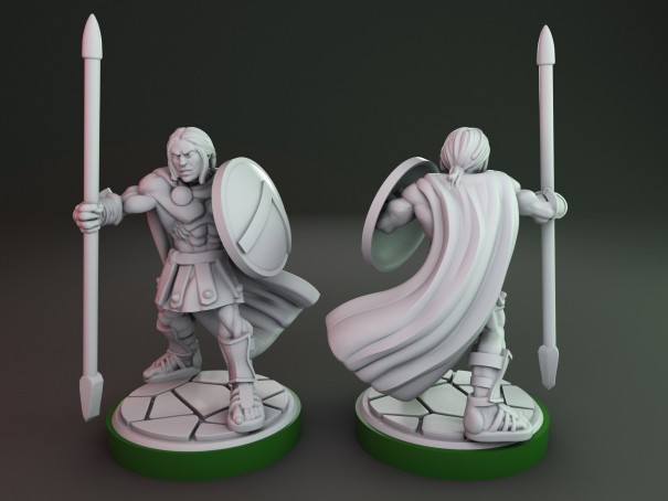 Soldados espartanos con lanzas (Pack de 6 miniaturas)