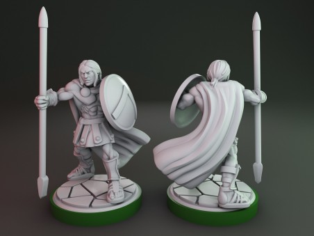 Spartans soldiers with spears (Pack of 6 minis)