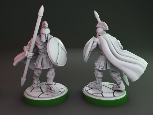 Soldados espartanos con lanzas (Pack de 6 miniaturas)