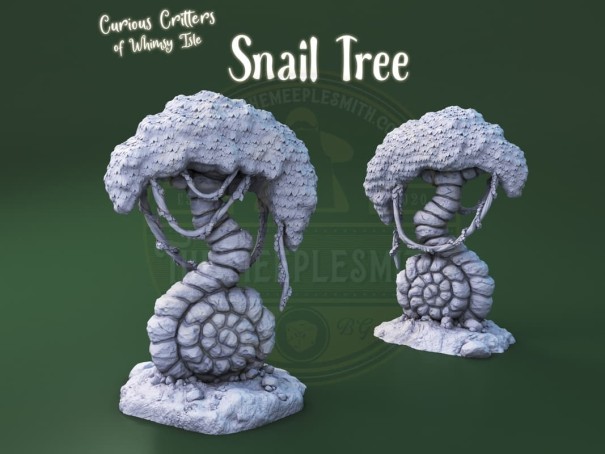 Curious Critters of Whimsy Isle. "The Snail Tree" miniature