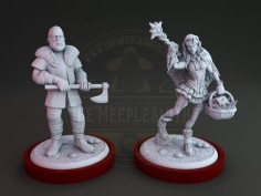 Miniaturas de acompañamiento Unmatched: Cazador y Caperucita Roja (pack de 2 miniaturas)